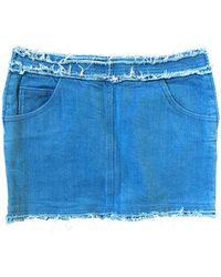 Chanel Jupe en jean denim, jean bleu