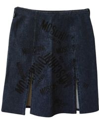 Moschino Jupe en jean coton bleu