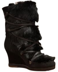 Sandro Bottines & low boots à compensés daim noir