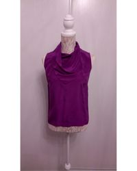 Sandro Top, tee-shirt soie violet