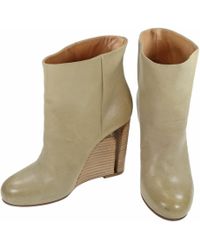 Maison Margiela Bottines & low boots à talons cuir beige - Neutre