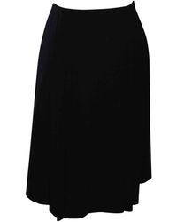 Chanel Jupe mi-longue laine noir