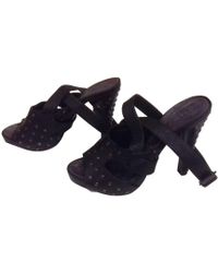 Givenchy Escarpins à bouts ouverts cuir noir