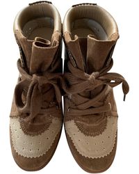 Isabel Marant Bottines & low boots à compensés daim beige - Neutre