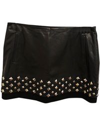 Diane von Furstenberg Jupe courte cuir noir