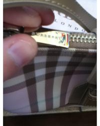 Burberry Sac pochette en tissu toile beige - Neutre