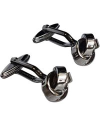 Lanvin Boutons de manchette acier argent - Métallisé