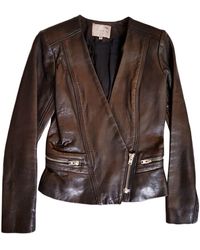 IRO Veste en cuir cuir noir