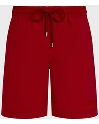Vilebrequin - Long Swim Trunks Water-reactive Ronde Des Tortues - Swimwear - Okoa - Red - Size S - Lyst
