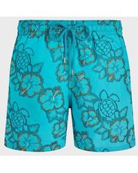 Vilebrequin - Swim Shorts Embroidered Hibiscus - Lyst
