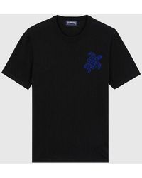 Vilebrequin - Cotton And Silk T-shirt Jacquard Turtle - Lyst