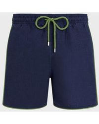 Vilebrequin - Linen Swim Trunks Solid - Swimwear - Mallorca - Blue - Size S - Lyst
