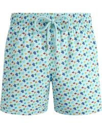 Vilebrequin - Kurze Micro Ronde Des Tortues Rainbow Stretch-badeshorts Für Herren - Lyst