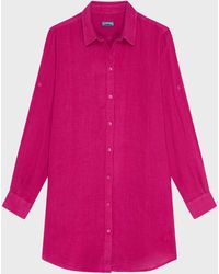 Vilebrequin - Linen Shirt Dress Solid - Shirt Dress - Fragance - Red - Size Xs - Lyst