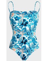 Vilebrequin - Bustier One-Piece Swimsuit Island Flowers - Lyst