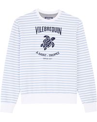 Vilebrequin - Gestreiftes Baumwoll-sweatshirt Mit Rundhalsausschnitt Für Herren - Lyst