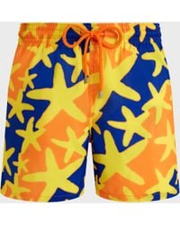 Vilebrequin - Ultra-light And Packable Swim Shorts Starlight - Swimwear - Mahina - Orange - Size Xs - Lyst