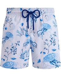 Vilebrequin - Stretch Short Swim Shorts Medusa And Shells - Lyst