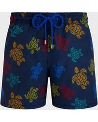 Vilebrequin - Swim Trunks Ronde Des Tortues Tricot - X Falke - Swimwear - Moorea - Blue - Size Xs - Lyst