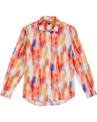 Vilebrequin - Cotton And Silk Shirt Ikat Flowers - Lyst