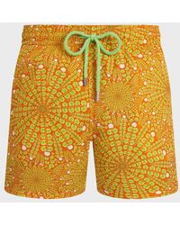 Vilebrequin - Stretch Short Swim Shorts Mosaic Urchin - Lyst