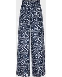 Vilebrequin - Wide-Leg Silk Pants Waves - Lyst