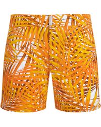 Vilebrequin - Kurze Palm Leaves Stretch-badeshorts Mit Flachem Bund Für Herren - Lyst
