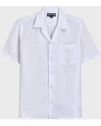 Vilebrequin - Bowling Linen Shirt Solid - Shirt - Charli - White - Size S - Lyst