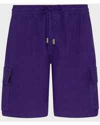 Vilebrequin - Linen Bermuda Shorts Cargo Pockets - Lyst