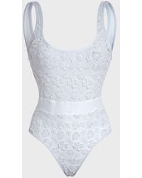 Vilebrequin - One-piece Swimsuit Embroidered Flowers - Swimwear - Fashion - White - Size S - Lyst