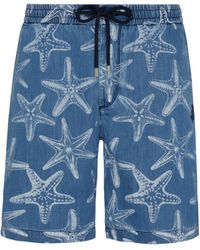 Vilebrequin - Bermudashorts Aus Leichtem Denim Mit Starfish-print Für Herren - Lyst