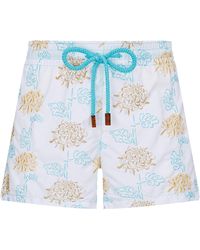 Vilebrequin - Swim Shorts Embroidered Iridescent Flowers Of Joy - Lyst