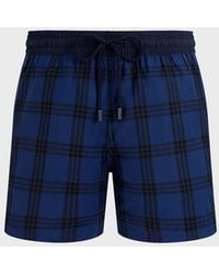 Vilebrequin - Ultrafine Wool Swim Shorts Carreaux Tailoring - Swimwear - Magnus - Blue - Size M - Lyst
