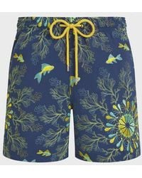 Vilebrequin - Embroidered Swim Trunks Coral Mandala - Limited Edition - Swimwear - Mistral - Blue - Size Xl - Lyst