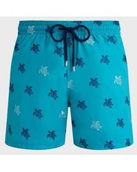 Vilebrequin - Swim Shorts Embroidered Micro Ronde Des Tortues Diagonale - Lyst