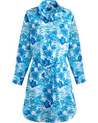 Vilebrequin - Cotton Voile Shirt Dress Tahiti Flowers - Lyst