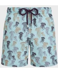 Vilebrequin - Embroidered Swim Trunks Jellyfish Dance - Limited Edition - Swimwear - Mistral - Blue - Size S - Lyst