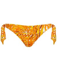 Vilebrequin - Slip Bikini Donna Con Laccetti Laterali Palm Leaves - Lyst