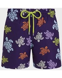 Vilebrequin - Micro-Perforated Ultra-Light And Packable Swim Shorts Tortues Multicolores - Lyst