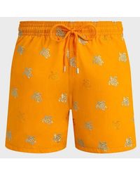 Vilebrequin - Swim Shorts Embroidered Micro Ronde Des Tortues Diagonale - Lyst