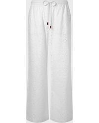 Vilebrequin - Floral Broderie Anglaise Fluid Cotton Pants - Pant - Freyja - White - Size Xs - Lyst