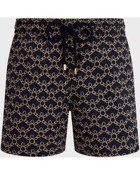Vilebrequin - Stretch Short Swim Shorts Turtles Chain - Lyst