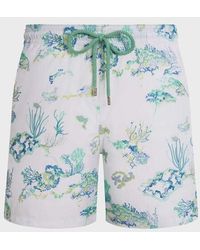 Vilebrequin - Embroidered Swim Trunks Coral Reef - Limited Edition - Swimwear - Mistral - White - Size L - Lyst