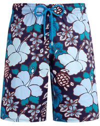 Vilebrequin - Stretch Long Swim Shorts Tropical Turtles - Lyst