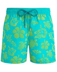 Vilebrequin - Maillot De Bain Ultra-Léger Et Pliable Homme Imprimé Tropical Turtle Floqué - Lyst