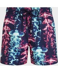 Vilebrequin - Ultra-light And Packable Swim Trunks X-ray Medusa - Swimwear - Mahina - Blue - Size Xs - Lyst