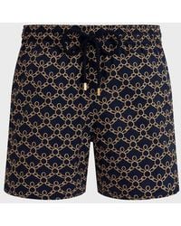 Vilebrequin - Stretch Short Swim Shorts Turtles Chain - Lyst