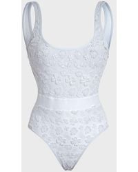 Vilebrequin - One-piece Swimsuit Embroidered Flowers - Swimwear - Fashion - White - Size S - Lyst