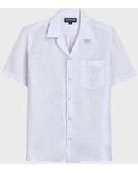 Vilebrequin - Bowling Linen Shirt Solid - Shirt - Charli - White - Size S - Lyst