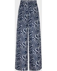Vilebrequin - Wide-Leg Silk Pants Waves - Lyst